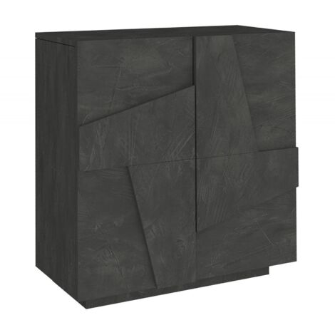 Dmora – Étagère à chaussures moderne 81x38x86 cm – 2 portes battantes – Stratifié résistant aux chocs – Couleur gris cendré – Pour espaces réduits - 81x38h86 (1/5)