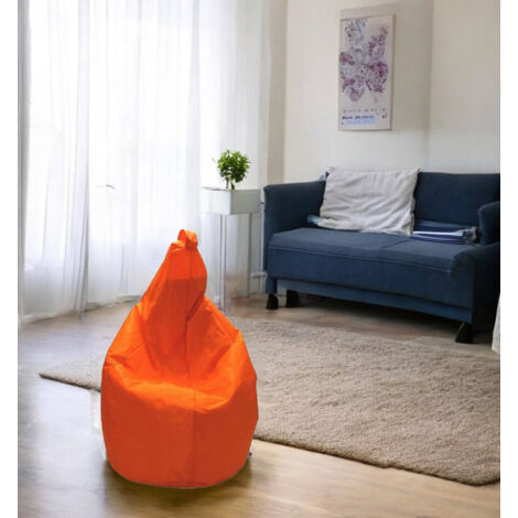 Dmora Pouf de couleur unie, couleur orange, Dimensions 80 x 120 x 80 cm, avec emballage renforcé (1/2)