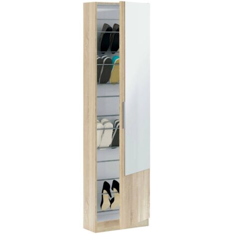 Dmora - Meuble à Chaussures Cebalrai, Meuble à Chaussures, Armoire D Polyvalente Rangement Pour Chaussures 50x38h135 Cm Chene Et Multicolore Avec Emballage Renforce 83919150