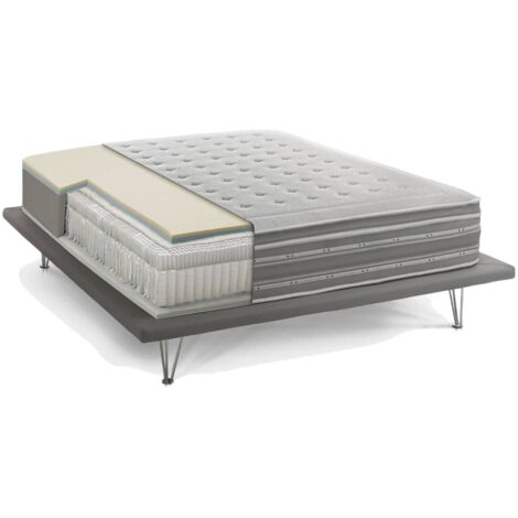 Talamo Italia Matelas double Sharon, Orthopédie en mousse mémoire et microressorts ensachés, 100% Made in Italy, Anti-acarien et hypoallergénique, Cm 160x190 h37, avec emballage renforcé (1/5)