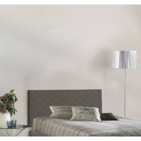 Talamo Italia Tête de lit Cleo, Tête de lit en simili cuir au mur, 100% Made in Italy, convient pour un lit queen size, Cm 130x60, Tourterelle, avec emballage renforcé (1/2)