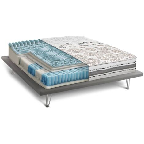 Talamo Italia Matelas double Zelda, housse amovible en Memory Foam et Microsprings indépendants, 100% Made in Italy, Anti-acarien et hypoallergénique, Cm 160x200 h25, avec emballage renforcé (1/5)