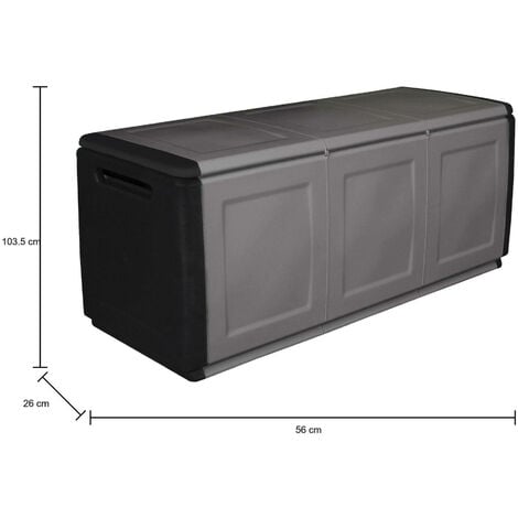 Dmora Tronc de conteneur polyvalent en polypropylène, garage, 100% Made in Italy, 138x53h57 cm, couleur grise, avec emballage renforcé