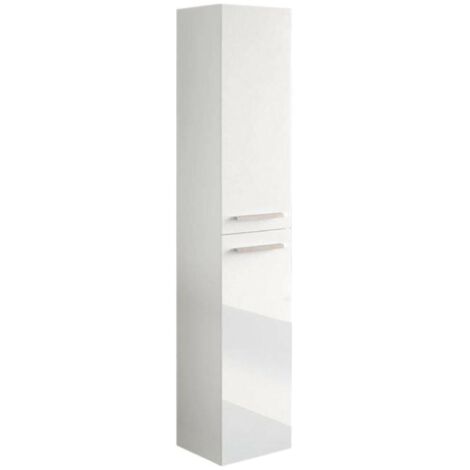 Dmora – Colonne de salle de bain 30x25x150 cm – 2 portes – Armoire murale suspendue – Finition blanc brillant – Panneau mélaminé résistant aux chocs - 30x25h150 (1/5)