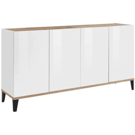 Dmora Buffet moderne avec 2 portes et 2 tiroirs, Made in Italy, Buffet de cuisine, Buffet design