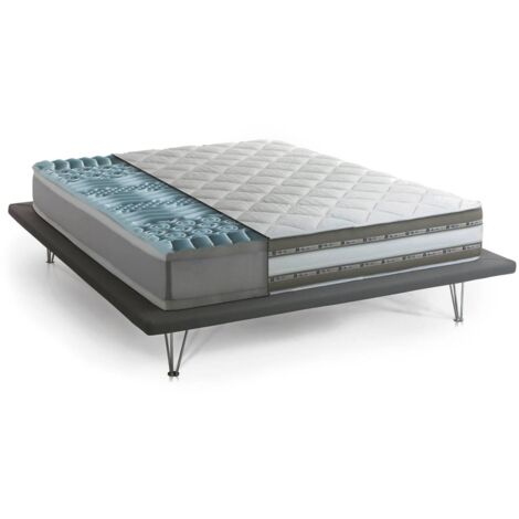 Talamo Italia Matelas double Naike, Matelas déhoussable en Memory Foam et Gel Waterfoam, 100% Made in Italy, Anti-acarien et hypoallergénique, Cm 180x200 h27, avec emballage renforcé (1/5)