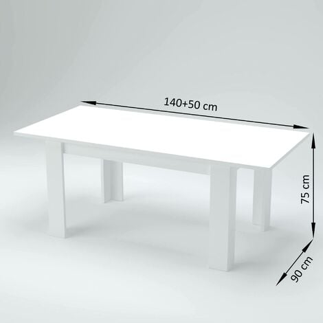 Dmora Table de salle à manger extensible, Made in Italy, Table moderne avec rallonges, Console extensible, 140 / 190x90h75 cm, Couleur ciment, avec emballage renforcé