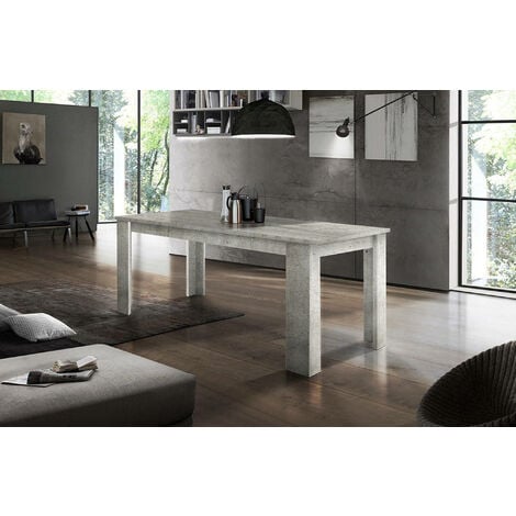 Dmora Table de salle à manger extensible, Made in Italy, Table moderne avec rallonges, Console extensible, 140 / 190x90h75 cm, Couleur ciment, avec emballage renforcé