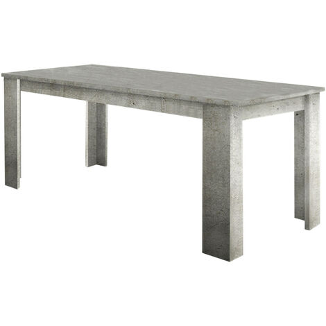 Dmora Table de salle à manger extensible, Made in Italy, Table moderne avec rallonges, Console extensible, 160 / 210x90h75 cm, Couleur ciment, avec emballage renforcé