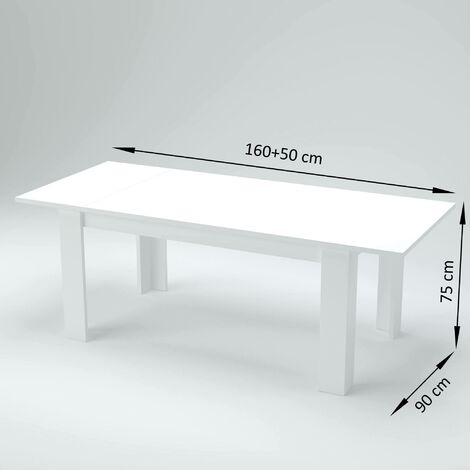 Dmora Table de salle à manger extensible, Made in Italy, Table moderne avec rallonges, Console extensible, 160 / 210x90h75 cm, Couleur ciment, avec emballage renforcé