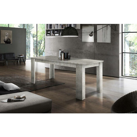 Dmora Table de salle à manger extensible, Made in Italy, Table moderne avec rallonges, Console extensible, 160 / 210x90h75 cm, Couleur ciment, avec emballage renforcé