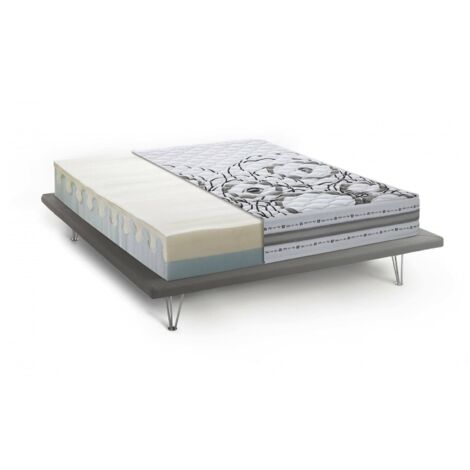 Talamo Italia Matelas double Silvana, Matelas en mousse mémoire et Waterfoam, 100% Made in Italy, Anti-acarien et hypoallergénique, Cm 160x190h22, avec emballage renforcé (1/5)