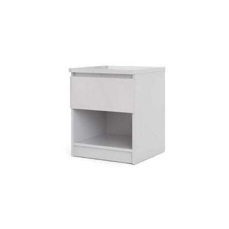 Dmora Table De Chevet Avec Un Tiroir Coloris Blanc Brillant X X Cm