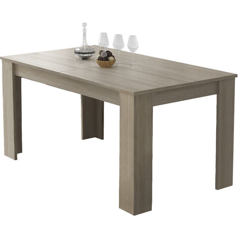 Table de salle à manger extensible, Console extensible, Table moderne avec  rallonges, 160 / 220x88h80 cm, Couleur ciment