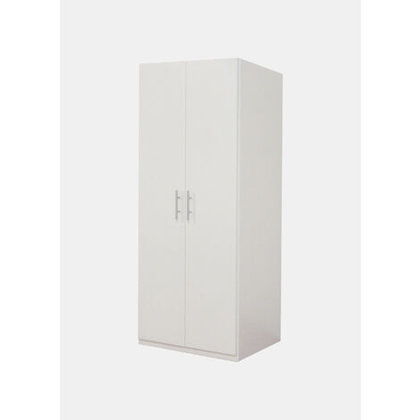 Dmora Armoire à 2 Portes Battantes, Blanc Mat, Avec Tringle à Vêtements ...