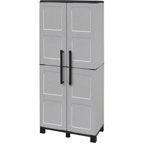 Armoire Polyvalente ART PLAST En Polypropylène - 2 Portes, 3 étagères Réglables, 70x39x165 Cm Beige - Pour Extérieur/intérieur - Fabriqué En Italie