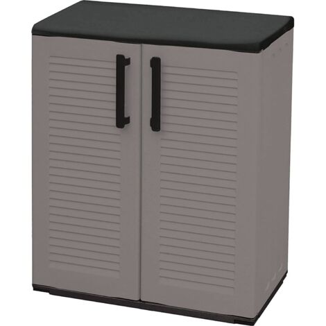 Dmora – Armoire de jardin en polypropylène 68x37x84 cm – 2 portes, 3 étagères réglables – Résistante aux intempéries et aux UV – Made in Italy - 68x37h84