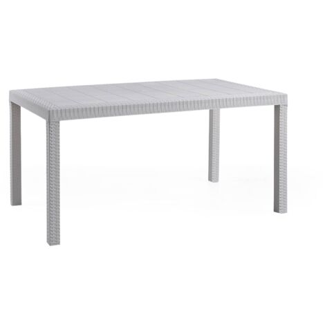 Chaise D'Extérieur Como En Plastique Effet Rotin - 100% Made In Italy - Blanc 60x58x89cm