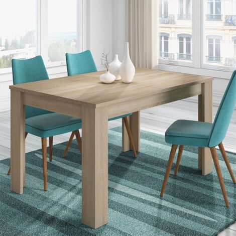 Mobimarket – Table extensible chêne brun 90x190 cm – Extensible à 140 cm – Panneau d'aggloméré mélaminé – Hauteur 77 cm (1/10)