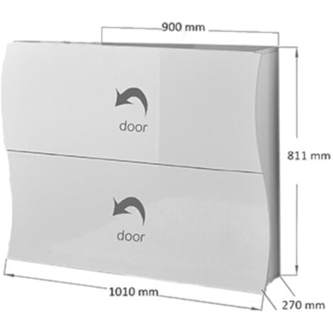 Dmora - Meuble à chaussures Dabayom, Armoire polyvalente avec 2 portes battantes, Porte-chaussures d'entrée, 100% Made in Italy, 101x27h82 cm, Blanc brillant