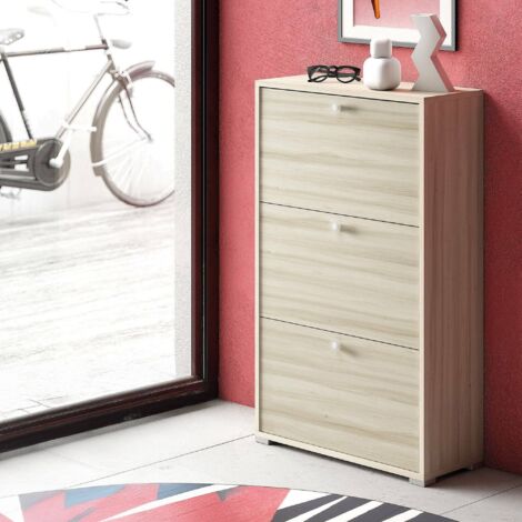 Meuble à Chaussures Margherita Dmora (67x18x184 Cm) - 5 Portes Pliantes, Design Moderne, Fabriqué En Italie En Mélèze