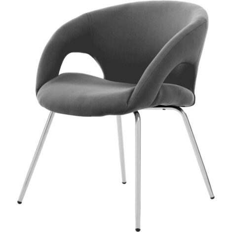 Chaise de bureau Bathurst, Chaise d'attente avec accoudoirs pour le bureau, Chaise d'attente ergonomique, Cm 58x59h72, Gris
