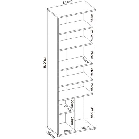 Dmora - Armoire polyvalente Suretta, Meuble de rangement multifonction, Armoire à 2 portes, 61x35h190 cm, Blanc, avec emballage renforcé