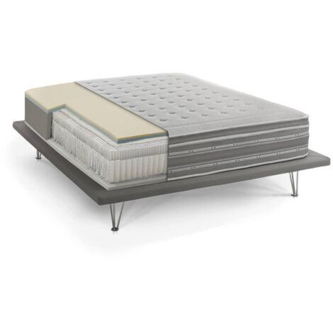 Talamo Italia Matelas simple Tamara, Orthopédie en mousse mémoire et microressorts ensachés, 100% Made in Italy, Anti-acarien et hypoallergénique, Cm 80x190 h37, avec emballage renforcé (1/5)