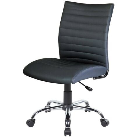 Dmora - Chaise de bureau Dkum, Fauteuil de travail, Siège de bureau  ergonomique, 54x48h90/100 cm, Noir