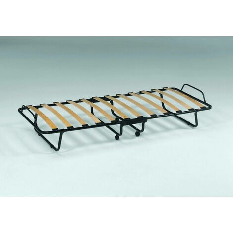 Dmora Lit pliant avec sommier à lattes et matelas, mesure 190x80x30 cm