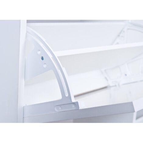 Dmora Meuble à chaussures avec quatre portes battantes, blanc 90 x 25 x 100 (1/4)