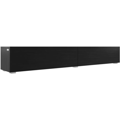 Meuble TV En Pin Massif 103x36.5x52 Cm - 2 Portes + 4 Niches Ouvertes - Style Rustique Moderne - Support Mural Inclus - 2