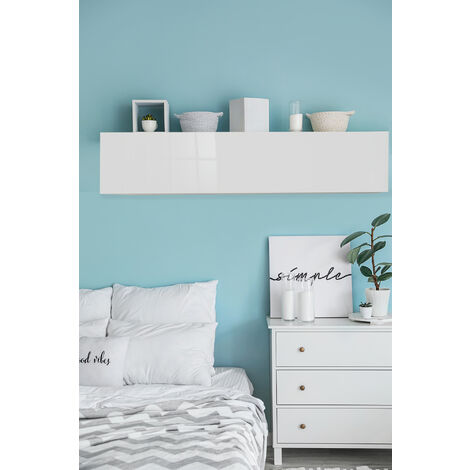 Étagère Avec Porte Atena Cubotto - Blanc Brillant, L30 X P22 X H30 Cm - Kit à Monter, Porte Réversible - Salle De Bain, Rangement