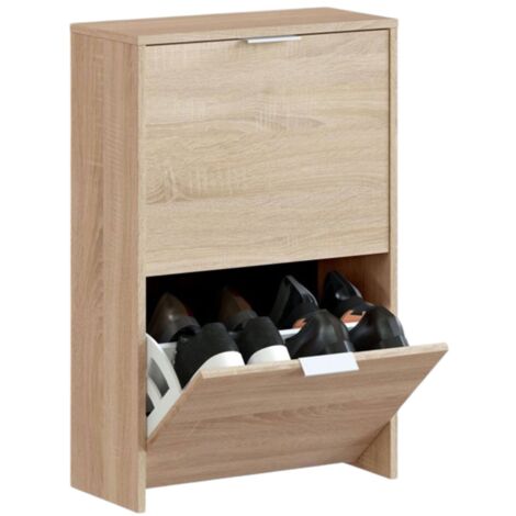Dmora Meuble à Chaussures Moderne Avec 3 Portes, Range-chaussures D'entrée Pour 12 Paires De Chaussures Tagres Standard Made In Italy 91x27h94 Cm Couleur Anthracite Et Ciment 57378733