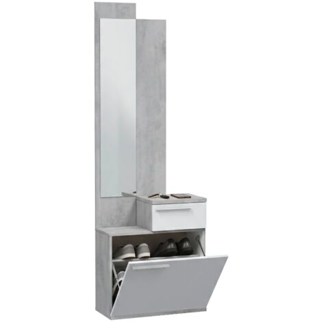 Armoire Multifonction Gaviola - 2 Portes, étagères Réglables - 79x40x96 Cm (blanc Et Chêne) - Pour Rangement Salon, Entrée, Bureau - 10
