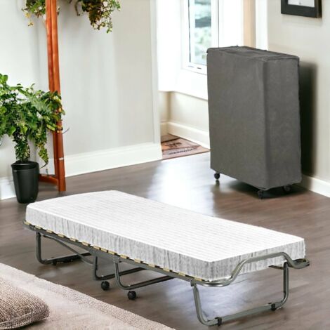 Lit pliant avec sommier 15 lattes – Matelas mousse hypoallergénique 80x190cm – Housse de protection incluse – 100% Made in Italy – Talamo Italia - 80x190h39 (1/5)