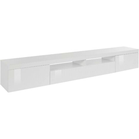 Dmora – Meuble TV moderne 240x40x35 cm – 3 portes – Panneaux mélaminés résistants aux chocs – Entretien facile – Fabriqué en Italie - 240x40h35 (1/5)
