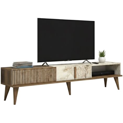 Meuble TV Dnard, Buffet pour télévision de salon, Meuble TV 3 portes, Buffet bas, 150x41h46 cm