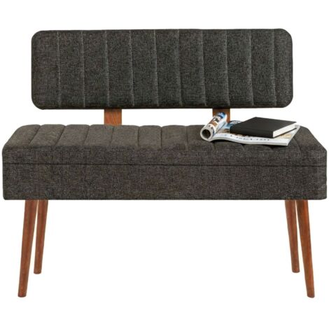 Dmora - Banc Dprin, Banc polyvalent, Sièges pour les invités, Coffre multifonctionnel, 90x39h40 cm, Noyer et Anthracite