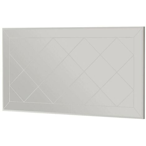Dmora - Miroir Dpessin, Verre miroité, Objet d'ameublement mural, Décoration avec miroir, 60x2h120 cm, Blanc (1/5)
