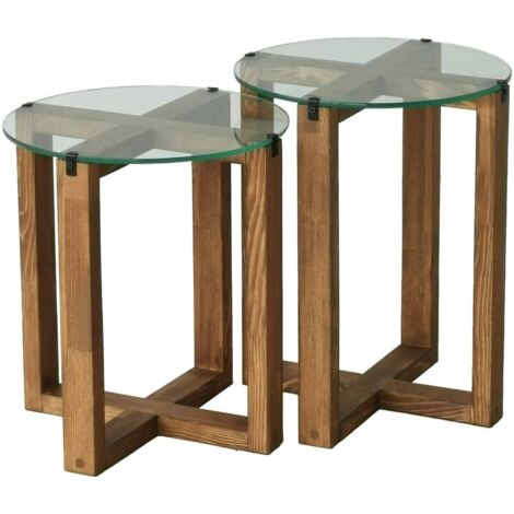 Dmora - Table basse Dlangell, Table basse, Porte-revues pour canapé, Etagère de salon, 40x40h50 cm, Noyer (1/5)