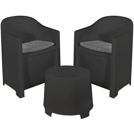 Ensemble Salon Extérieur - Salon de Jardin Noir Anthracite (1/3)