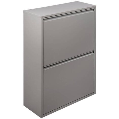 Poubelle Anukhatun, Capacité 72 (18 par Bac), 4 Paniers, 25x60x92,5h cm Gris