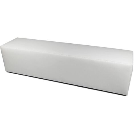 Pouf Apecchio, forme rectangulaire, supporte 90 kg, Made in Italy, 40x180x42h cm, blanc (1/3)