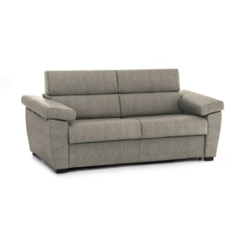 Canapé-lit 2 places Salorno, déhoussable, avec rangement Made in Italy, 95x185 cm Noir Taupe (1/5)