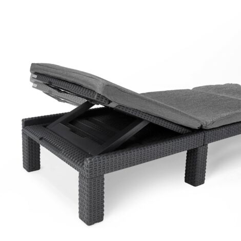 Lettino Prendisole XXL Pieghevole Con Tre Gambe Imbottite – Struttura In Alluminio, Schienale Regolabile, Portata 120 Kg, Nero - 4