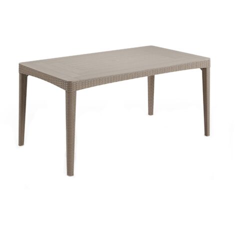 Table de Jardin Salmon, 6 Places, Résistant aux uv, 90x160x74h cm Gris Taupe (1/3)