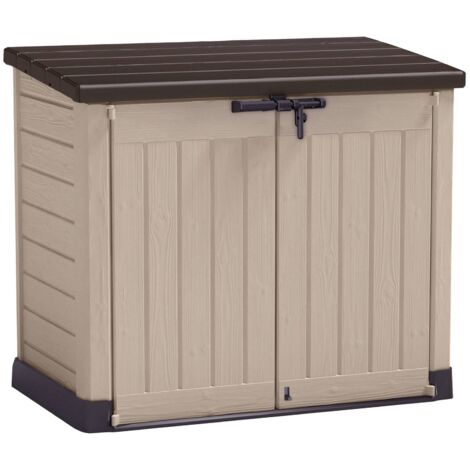 Armoire d'Extérieur Hinton, Meuble de Jardin Étanche, Battant, 82x145,5x125h cm Beige (1/4)