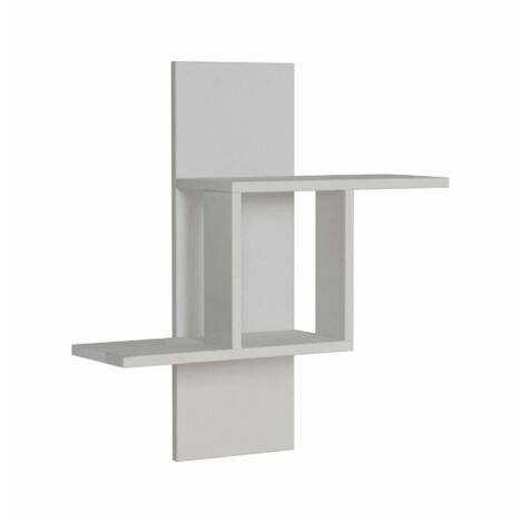 Dmora - Étagère murale Dmatej, Étagère, Tablette murale, Rayonnage polyvalent, 64x20h70 cm, Blanc (1/3)