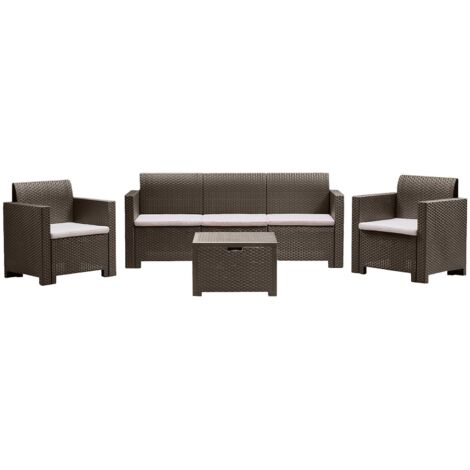 Ensemble Salon de Jardin Admiral, 5 Places Outdoor, Antichoc Imperméable Made in Italy, Gris Tourterelle (1/3)